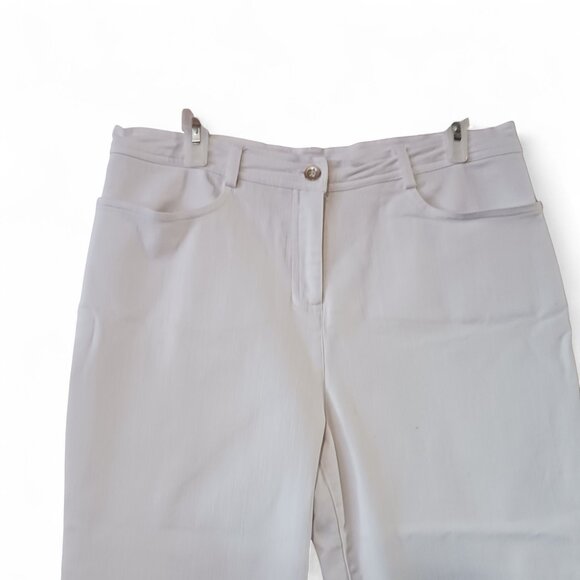 Mode de Vie Womens White Cropped Jeans Sz 12 Split Hem Stretch Denim Pants - Picture 3 of 14